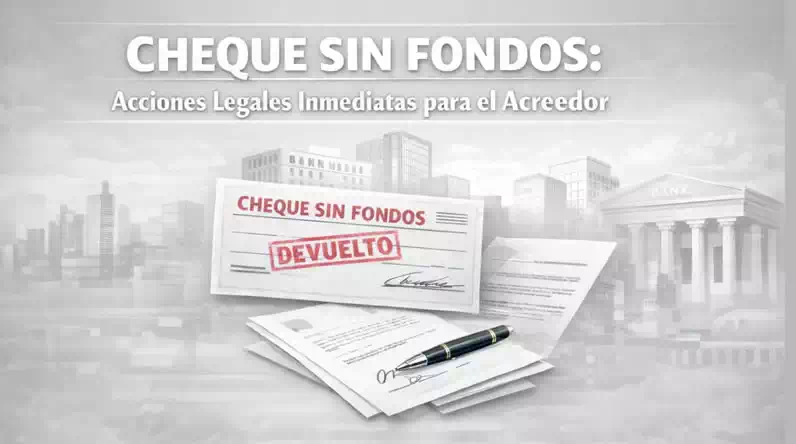 Cheque sin fondos: acciones legales inmediatas para el acreedor