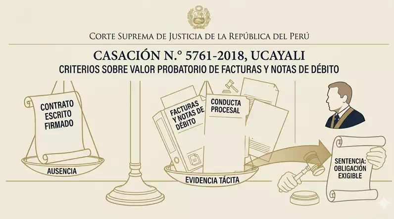 La eficacia probatoria de las facturas y notas de débito en ausencia de contrato escrito